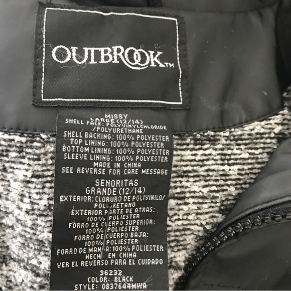 Vintage outbrook black zip up jacket with hood - Picture 9 of 10